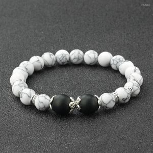 Strand Charm Distance Fashion Natural Stone Bracelet White Line Pine Energy Bangle Bead For Women Men Prayer Lucky Jewelry Healing Yoga