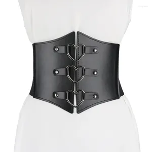 Belts Women Elastic Underbust Bustier Waist Training Cincher PU Leather Corsets