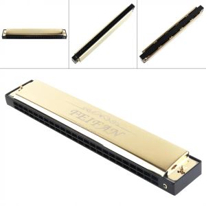 Instrument Feifan Gold 24 Holes 8K Titanium Harmonica Tremolo Tone Keyc Harp Mouth Organ Musical Instruments