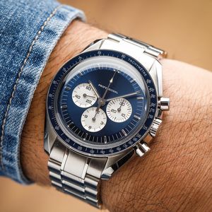 Sıcak Satış Relojes Montre Luxe Orijinal Omegs Lüks Mens Saat Speedmasters Moonwatch Professional Chronograph Saatler Yüksek Kaliteli Tasarımcı Erkekler Dhgate Yeni