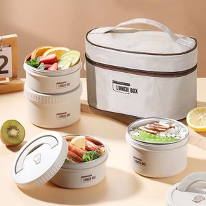 Thermo-Lunchbox, tragbar, stapelbar, japanischer Stil, auslaufsichere Bento-Box, Mikrowellengeschirr für Studenten, 240304