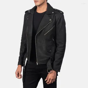 Men's Jackets Cracked Leather Jacket Motorcycle Riding Fashionable Trend