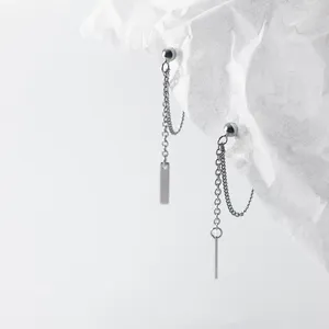 Dangle Earrings 1 PCS 925 Sterling Silver Tassel Long Chain After Hanging Type Drop For Women Party Wedding Jewelry Gift B164