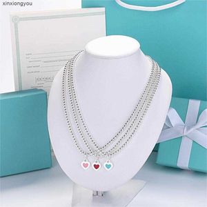 2DVA Pendant Halsband Luxury Brand 4mm pärlstavhjärtdesigner Pendant Halsband för kvinnor S925 Silver Fashion Book Whale Moissanite Chain Choker Halsband