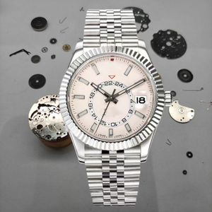 Mekaniska automatiska män Sky Watchmen 41mm gummi/rostfritt stål Vattentät safirdesigner Watches Orologio Di Lusso