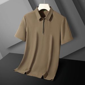 2024 Yaz Günlük Zip Up Polo Gömlek Spor Sokak Giyim Moda Büyük Boy 6xl 7xl Siyah Beyaz İçin Erkek Polos