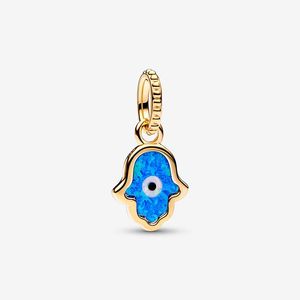Blue hand Gold plated Dangle Charm Pandoras 925 Sterling Silver Luxury Charms Set Bracelet Making charms Designer Necklace Pendant Original Box TOP quality