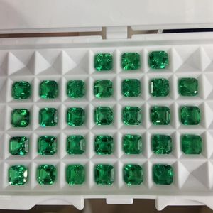 느슨한 다이아몬드 Meisidian 팔각형 컷 5x5mm 0.6 Karat Lab 생성 링 제작을위한 열수 콜롬비아 그린 에메랄드