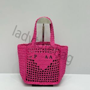 Designer-Tasche Handtasche Grastasche Strand Modische Mesh-Hohlgewebte Sommer-Schwarze Aprikose Sommer-gewebte Tasche Urlaub Einkaufstasche mit großem Fassungsvermögen Einkaufstasche