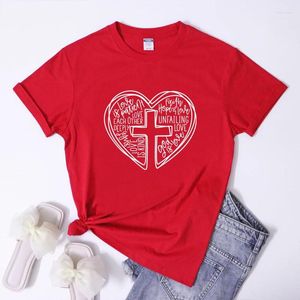 Kvinnors T-skjortor God Is Love T-shirt Söt Jesus Christian Valentine Shirt Sassy Women Short Sleeve Faith Bible Cotton Tee Top Drop