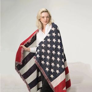 UK USA FLAG AMERICAN BLANKET MAT MAT COVER BEDSPREAD STAR SOFA COVER COTTNE AIR BEDDING ROOM DECOR TAPESTRY THOW LUG UNITES 240307