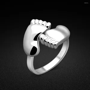 Кольца кластера, милый дизайн, стерлинговое серебро 925 пробы, пляжное кольцо для маленьких ног, открывающееся на палец босиком для женщин, ювелирные изделия для девочек