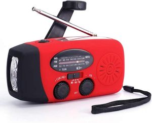 FMAMNOAA WEATER RADIO HAND CRANK SELF POWERED SOLAR EMERTACE RADIOS 3 LED懐中電灯1000MAHパワーバンクスマートフォンCHAG626939493