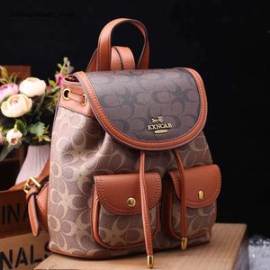 Günstige Großhandel Limited Clearance 50% Rabatt Handtaschenmarke Trendy modische klassische lässige und vielseitige Flip -Top -Draw -String -Rucksack für Frauen