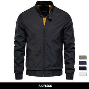 AIOPESON Solid Color Baseball Jacket Men Casual Stand Collar Bomber Mens Jackets Autumn High Quality Slim Fit Jackets for Men 240305