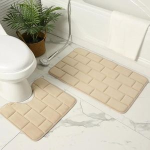 Tapetes de banho 2 Pçs/set Memory Foam Mat WC Extra Macio Não-Slip BathroomMat Absorvente para Banheiro Tapete Pé-Mat