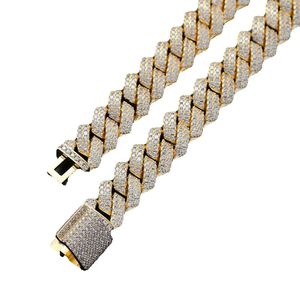 18 20 22 BC004 16 13MM ICED T OUT BLING BLING BRASS CUBAN LINK HIP HOP MICRO PAVE NETLACE NETLACE JOLLEDRY for Men GG
