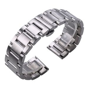 Solid 316L rostfritt stål Watchbands silver 18mm 20mm 22mm Metal Watch Band Rem handledsklockor armband CJ191225243I