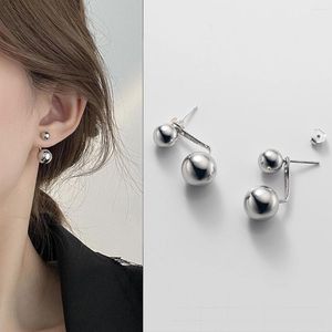 스터드 이어링 La Monada Big Round Ball Womens Sier Retro Ear Piercing for Women Girls