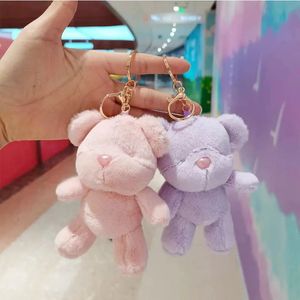 2024 kawaii criativo urso de pelúcia chaveiros jóias mochila ornamento crianças presentes cerca de 12cm