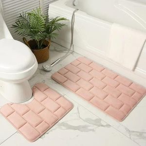 Tapetes de banho 2 Pçs / set Home WC Sala de estar Banheiro Conjunto de Impressão de Ouro Tapetes Antiderrapantes Quarto Impressão Tapete de Chuveiro