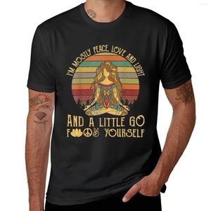 Erkek tank üstleri ben çoğunlukla barış aşk ve hafif yoga t-shirt spor hayranları artı boyutları özelleştirilmiş gömlekler grafik tees düz siyah t erkekler