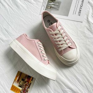 HBP Non-Brand Chunky Heel Sole Platform Sneakers Height Increasing Bow Vulcanized Athletic Canvas Shoes Wide Toe Width Footwear for Women