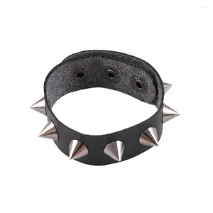 Charmarmband spetsiga rockpunk unisex gotisk legering en-rads armband smycken pu läder armband nit