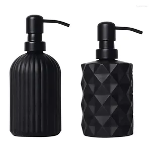 Liquid Soap Dispenser 2 Pcs Matte Black 13.5 Oz / 11 Glass Hand Set For Bathroom And Kitchen