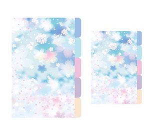 Bookmark 594F 1Set Cherry Blossoms Estilo A5 A6 Folha Solta Notebook Divisor Índice Separador Diário Planejador de papel Fichários Escola Stud1181633