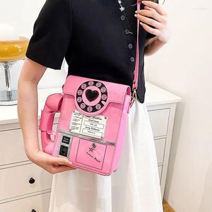 Borse da sera Spalla a forma di telefono di moda per donna Borsa a tracolla divertente Borsa da donna retrò con manico superiore Tote Tracolla regolabile