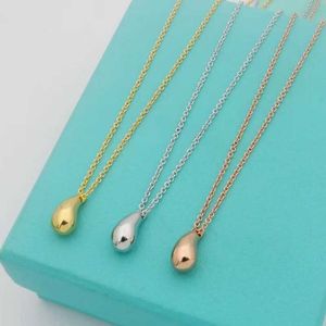 Designer tiffay and co Bull Horn Temperament Water Drop Necklace Womens Fashion Elegance Simplicity collarbone Chain Creative Art Jewelry Trend