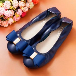 Casual Shoes Aucvee Non Slip Adult Cow Leather Women Loafers Big Size 13 Bow Ballet Flats Mamma äkta