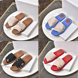 Designer Chinelos Dupe Botas Woody Retro Carta Sandálias Flip Flops Chinelo De Couro Casual Flat Verão Ao Ar Livre Praia Férias Dupe Mulheres Sapato Caixa