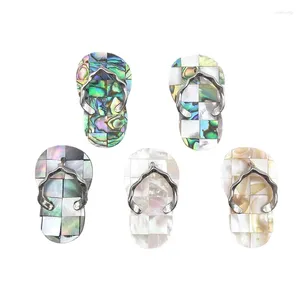 Pendant Necklaces Cute Slipper Shape Shell Charm Abalone/Gray/White Jewelry Finding For Necklace Making