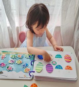 Tyst upptagen bok Montessori Toys för småbarnsförskolan Aktivitet Bindemedel Upptagen styrelse Autism Tidig utbildningslärande leksaker för baby8511876