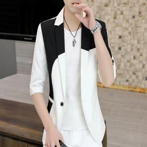 Anzüge Jugend lässig Slim Fit Dünn Blazeranzug Top Mens Druckjacke Sommer Single Breaced Coat Dünne Jacke