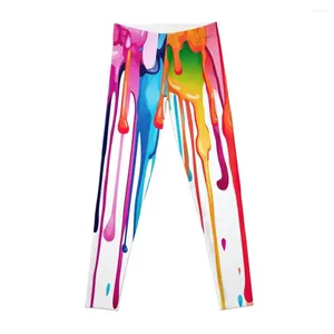 Calças ativas pintura gotejamento graffettie leggings esportes mulher ginásio roupas de fitness das mulheres