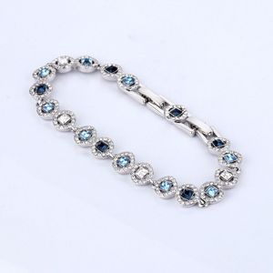 Bracelets Tennis Bracelet Women Men Blue Evil Eyes Heart Sier Plated Inlaid Crystal CZ Diamond Womens Mens Designer Jewelry for Girl Gift