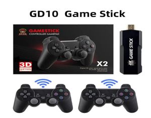 GD10 Game Stick 4K Retro Video Game Console 24G Wireless Controllers HD EmuELEC43 System Over 40000Games BuildIn7482365