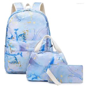 Sacos escolares 3pcs Hool para adolescentes meninas mochila conjunto saco de livro bonito à prova d'água com caixa de lápis de almoço