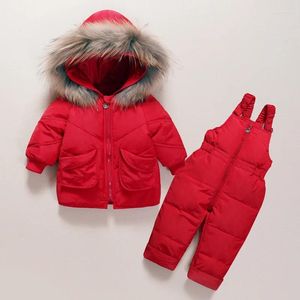 Down Coat Winter Children Clothing Sets Warm Snow Suit Jackets Jumpsuit 2pcs Baby Boy Girls Duck Coats Toddler Girl Clothes