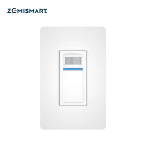 Controlla Zemismart Tuya WiFi Sensore di movimento intelligente Interruttore della luce con sensore PIR Interruttore intelligente US Alexa Controllo vocale di Google Home