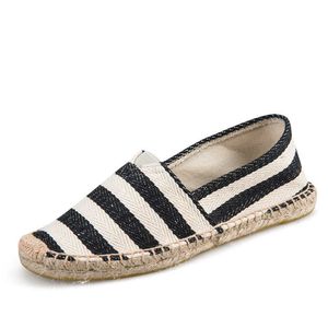 Не брендовый Zapatos Mayorista дешевый HBP цена Custom Stripe Stripe Stripe Jute Slip на моде Homme Мужчины женщины Les Sandal Espadrilles