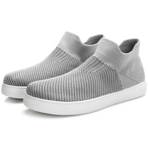 HBP Non-Brand Wholesale Fly Flexible Knit Lightweight High Top Sneakers Mesh Upper Elastic Slip On Sneaker Shoes