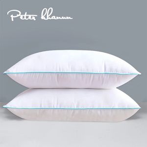 Peter Khanun Euro Square Bed Pillows Goose Feather Filler Neck Protection Slow Rebound Pillow 100% Cotton Shell Anti Mite1 PCS 240306