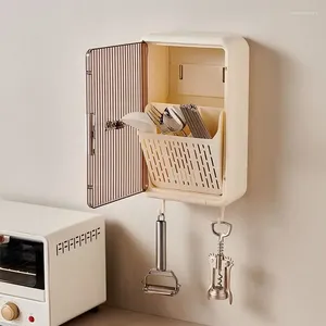 Kök Storage Organizer Rack Chopsticks Spoon Cutary Cabinet Hooks Wall Mounted Transparent Drainer Utenssil Accessories