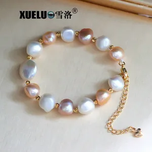 Strand XUELUO Brand Fashion Genuine Natural Cultured Freshwater Baroque Pearl Bacelet For Chrimast Gift