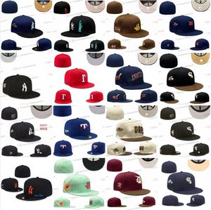 68 Colors Mix Men's Baseball Fitted Hats Royal Blue Red Black Angeles" Pink Rose Sport Full Closed Hearts Caps Chicago Chapeau Stitch World Series Patched As Jan20-01