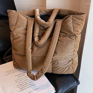 Sacos de noite Design Simples Mulheres Bolsa Grande Capacidade Bolsa De Algodão Pano Viagem Down Tote Único Ombro